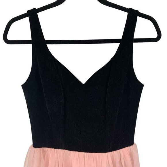 Modcloth x Collectif Isla Pink Tulle Black Velvet Midi Swing Dress XS/US 4/UK 8 - Picture 2 of 8